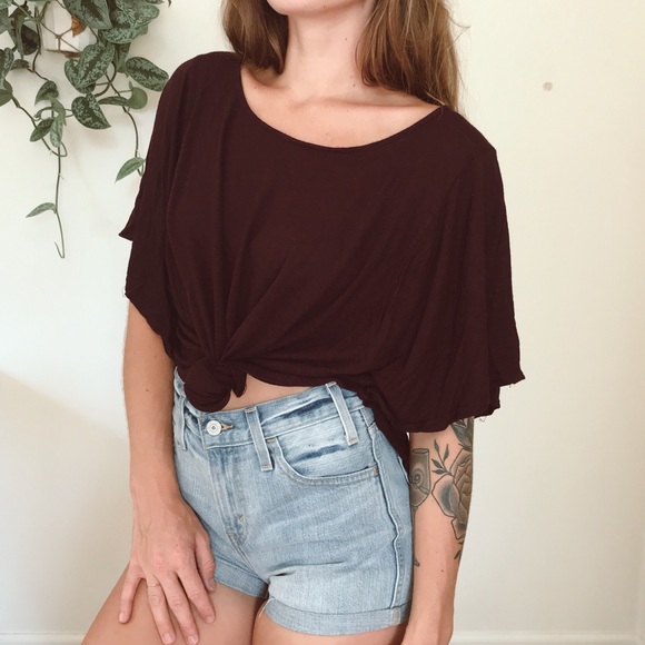 Plum cropped tee - Picture 2 of 8